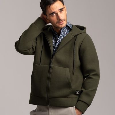 Giubbino uomo TECNO effetto maglia con cappuccio